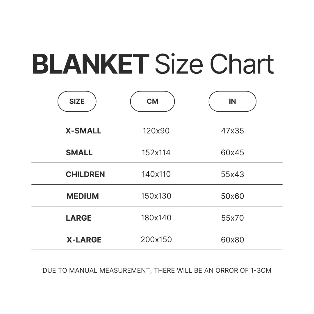 Blanket Size Chart - Eagles Band Merch